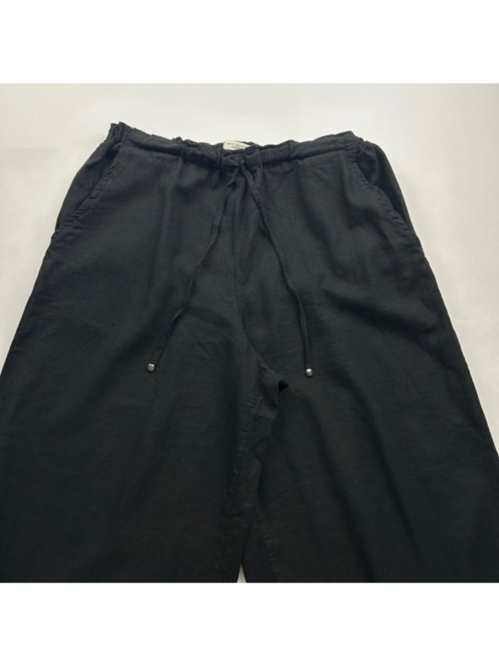 MAX Studio Black Linen Blend Balloon Leg Lounge Pant L - Picture 2 of 8